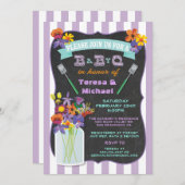 Chalkboard Mason Jar Baby Q Einladungen (Vorne/Hinten)