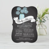 Chalkboard Mason Jar Babydusche Einladung (Stehend Vorderseite)