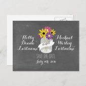 Chalkboard Mason Jar Blume Rett Datum Postkarte (Vorne/Hinten)