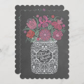 Chalkboard Mason Jar Bridal Dusche Einladung (Vorne/Hinten)