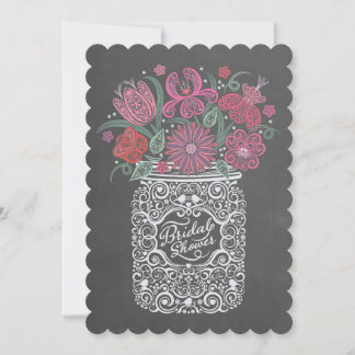 Chalkboard Mason Jar Bridal Dusche Einladung