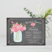 Chalkboard Mason Jar Bridal Dusche Einladung (Stehend Vorderseite)