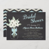 Chalkboard Mason Jar Bridal Dusche Einladung (Vorne/Hinten)