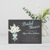 Chalkboard Mason Jar Bridal Dusche Einladung (Stehend Vorderseite)