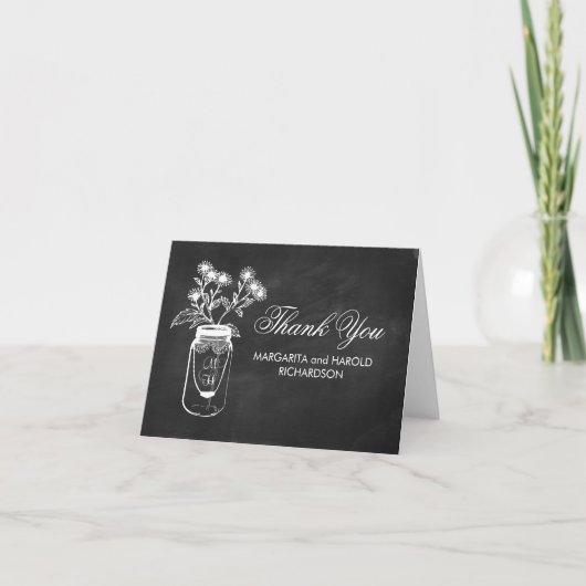 Chalkboard Mason Jar Dankeschön Karten (Vorderseite)