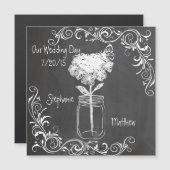 CHALKBOARD MASON JAR GARDEN WEDD MAGNETKARTE (Vorne/Hinten)