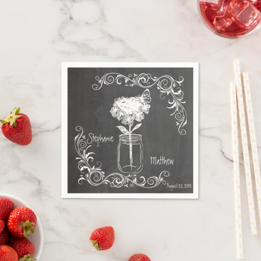 CHALKBOARD MASON JAR GARDEN WEDING NAPKINS SERVIETTE (Beispiel)