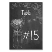 CHALKBOARD MASON JAR GARDEN WEDTER TABLE CARD TISCHNUMMER (Rückseite)