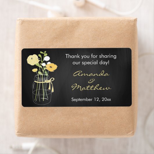 Chalkboard Mason Jar Gastgeschenk Hochzeit Labels (Insitu)