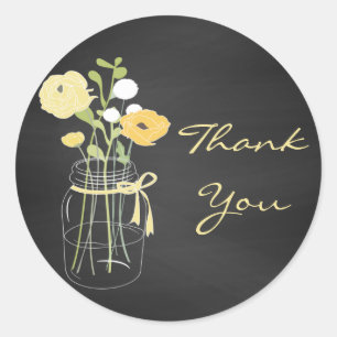 Chalkboard Mason Jar Gastgeschenk Hochzeit Sticker