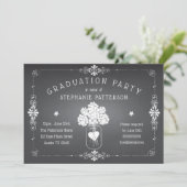 Chalkboard Mason Jar Graduation Party Einladung (Stehend Vorderseite)