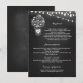 Chalkboard Mason Jar Hochzeitskarte Begleitkarte (Vorne/Hinten)