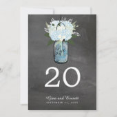 Chalkboard Mason Jar Hydrangeas | TISCHNUMMER (Vorderseite)