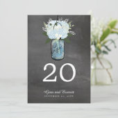 Chalkboard Mason Jar Hydrangeas | TISCHNUMMER (Stehend Vorderseite)
