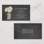 Chalkboard Mason Jar & Hydrangeas Visitenkarte (Vorne/Hinten)