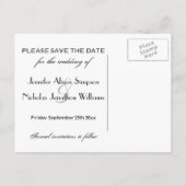 Chalkboard Mason Jar in Daisis Foto Save the Date Ankündigungspostkarte (Rückseite)