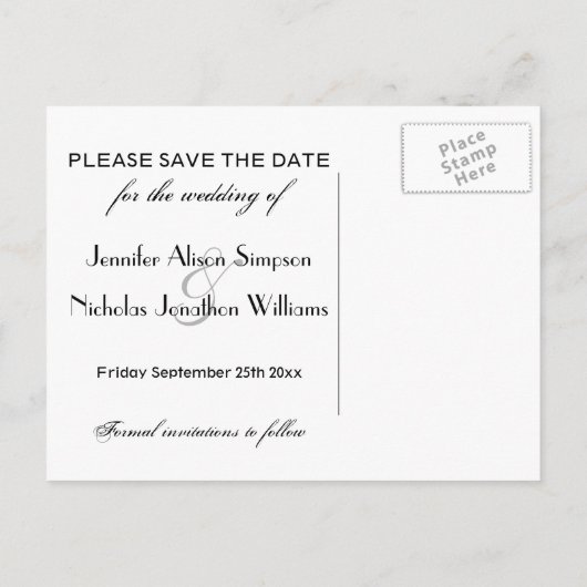 Chalkboard Mason Jar in Daisis Foto Save the Date Ankündigungspostkarte (Rückseite)