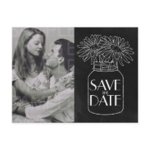 Chalkboard Mason Jar in Daisis Foto Save the Date
