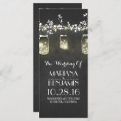 Chalkboard Mason Jar Lichter Hochzeitsfeier Programm (Vorne/Hinten)