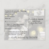 Chalkboard Mason Jar mit Fireflies Wedding RSVP Einladungspostkarte (Rückseite)