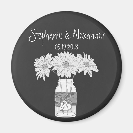 Chalkboard Mason Jar Personalisiert Gevor Magnet (Vorne)