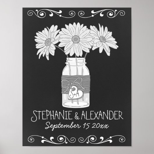Chalkboard Mason Jar Personalisiert Poster (Vorne)