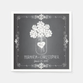 Chalkboard Mason Jar Personalisiert Wedkin Napkin Serviette (Vorderseite)