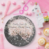 Chalkboard Mason Jar Pink Herzleaf Firefly Pappteller (Party)