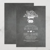 Chalkboard Mason Jar Rustikale Engagement Partei Einladung (Vorne/Hinten)