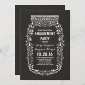 Chalkboard Mason Jar rustikale Verlobungsparty Einladung (Vorne/Hinten)