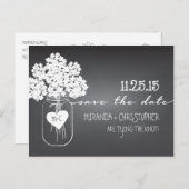 Chalkboard Mason Jar Save the Date Postcard Ankündigungspostkarte (Vorne/Hinten)