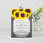 Chalkboard Mason Jar Sonnenblumen Einladungen (Stehend Vorderseite)