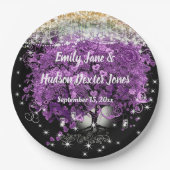 Chalkboard Mason Jar Ultra Violet Herz Leaf Tree Pappteller (Vorderseite)