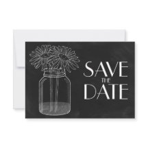 Chalkboard - Mason Jar und Daisis Save the Date