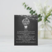 Chalkboard Mason Jar Wedding Information Card Begleitkarte (Stehend Vorderseite)