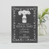 Chalkboard Mason Jar Wedding Probe Dinner Einladung (Stehend Vorderseite)