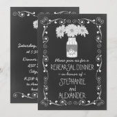 Chalkboard Mason Jar Wedding Probe Dinner Einladung (Vorne/Hinten)