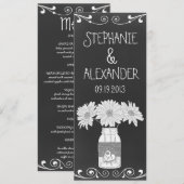 Chalkboard Mason Jar Wedding Reception Menu Card Menükarte (Vorne/Hinten)