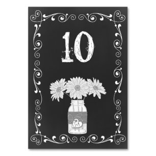 Chalkboard Mason Jar Wedding Table Card Tischnummer