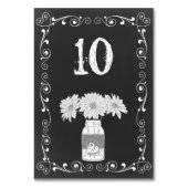 Chalkboard Mason Jar Wedding Table Card Tischnummer (Rückseite)