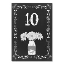 Chalkboard Mason Jar Wedding Table Card