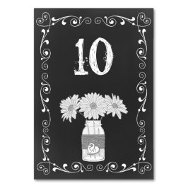 Chalkboard Mason Jar Wedding Table Card Tischnummer