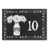 Chalkboard Mason Jar Wedding Table Card Tischnummer (Rückseite)