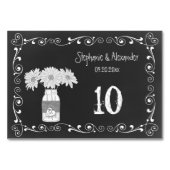 Chalkboard Mason Jar Wedding Table Cards Tischnummer (Rückseite)