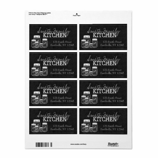 Chalkboard Mason Jars große Labels (Vorne)