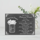 Chalkboard Mason Jars Wedding Probe lädt ein Einladung (Stehend Vorderseite)