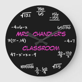 Chalkboard-Math-Uhr für Lehrer Große Wanduhr