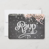 Chalkboard Menü Auswahl Rosa Herz Leaf UAWG RSVP Karte (Rückseite)