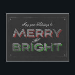 Chalkboard Merry and Bright Holiday Weihnachten<br><div class="desc">Chalkboard wünschen Ihnen ein frohes und helles Weihnachtsfest</div>