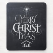 Chalkboard Merry Christ Mas Christmas Religious Mousepad (Vorne)